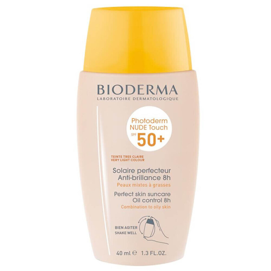 Crème fluide pour peaux mixtes et grasses SPF 50+ Très foncée Photoderm Nude Touch, 40 ml, Bioderma