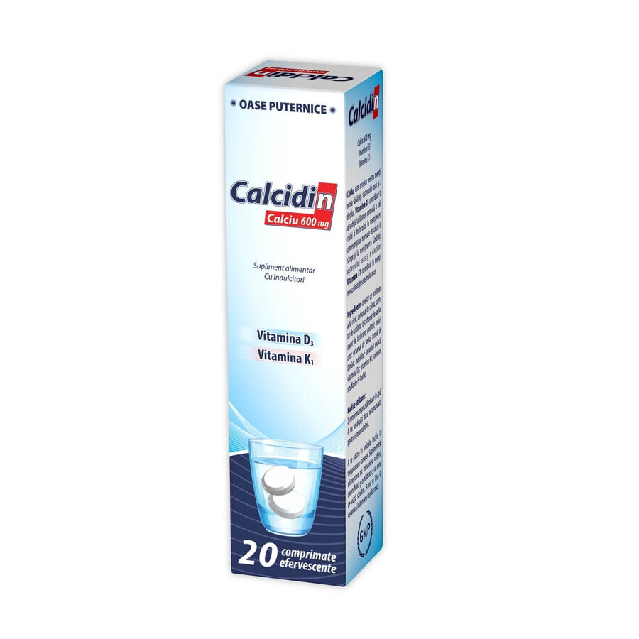 Calcidin 600 mg, 20 comprimés effervescents, Zdrovit