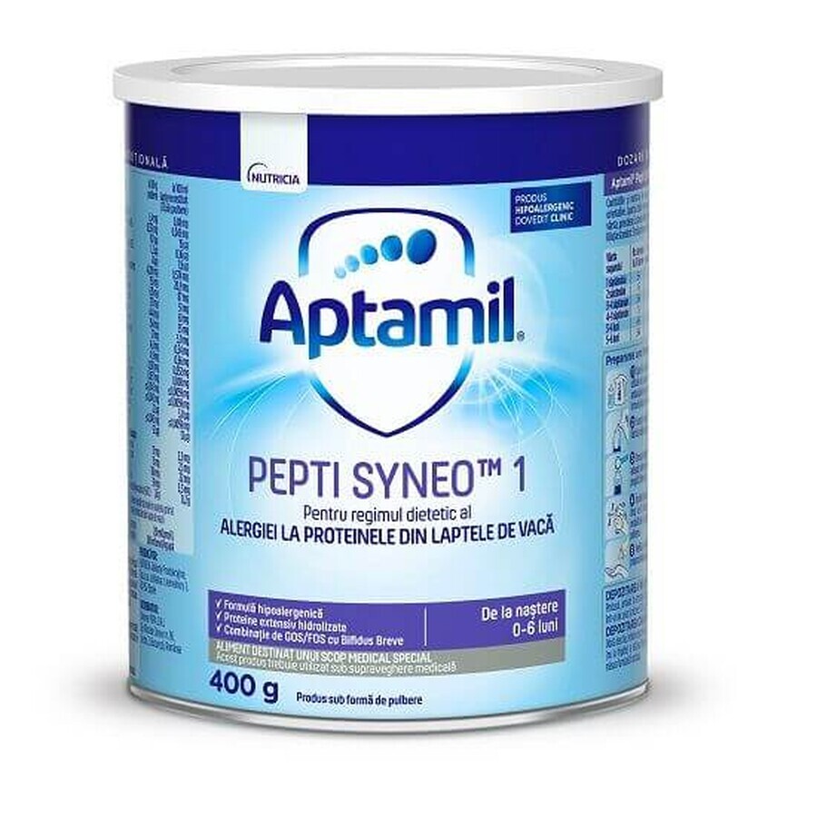 Formula di latte di partenza Aptamil Pepti Syneo 1, 0-6 mesi, 400 g, Aptamil recensioni