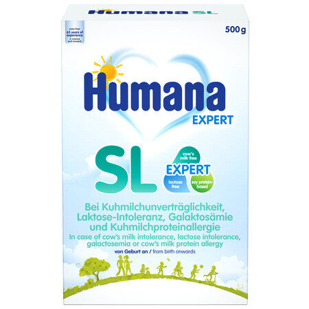 Formule SL Lait pour Nourrissons à base de Soja, +0 mois, 500 g, Humana