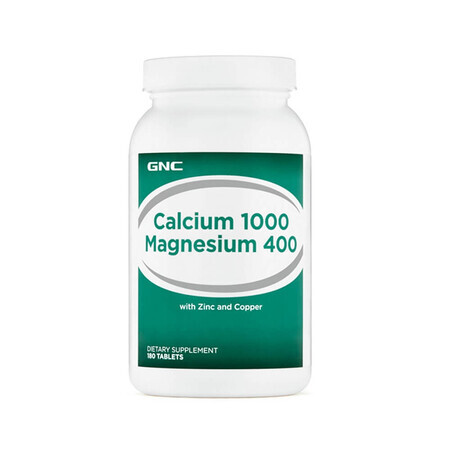 Calciu 1000 mg și Magneziu 400 mg (961767), 180 tablete, GNC