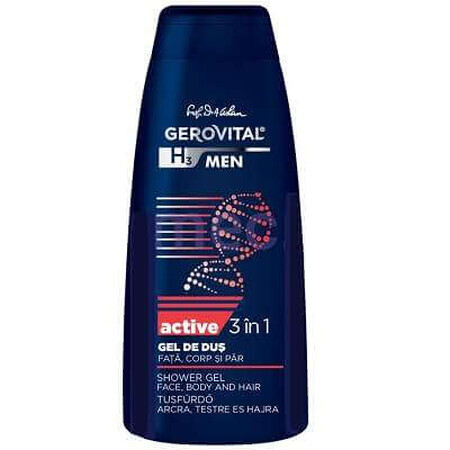 Gel de duș 3în1 Active Gerovital H3 Men, 400ml, Farmec