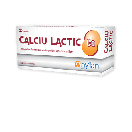 Calcium lactique, 20 comprimés, Hyllan