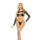Set lenjerie intimă Pink Lipstick Black (Marime unica)