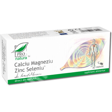 Calcium Magnésium Zinc Sélénium, 30 gélules, Pro Natura