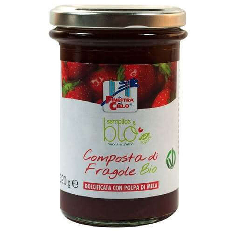 Confiture de fraises bio sans sucre, 320 g, La Finestra sul Cielo