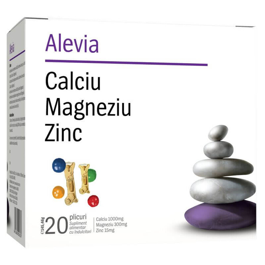 Calcium Magnésium Zinc, 20 sachets, Alevia