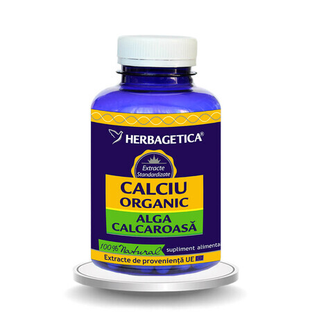 Calcium organique avec algues calciques, 120 gélules, Herbagetica