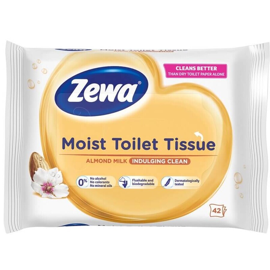 Papier hygiénique humide au lait d'amande, 42 pièces, Zewa