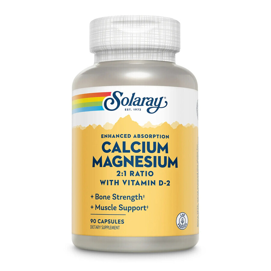 Calcium, Magnesium und Vitamin D Solaray, 90 Kapseln, Secom