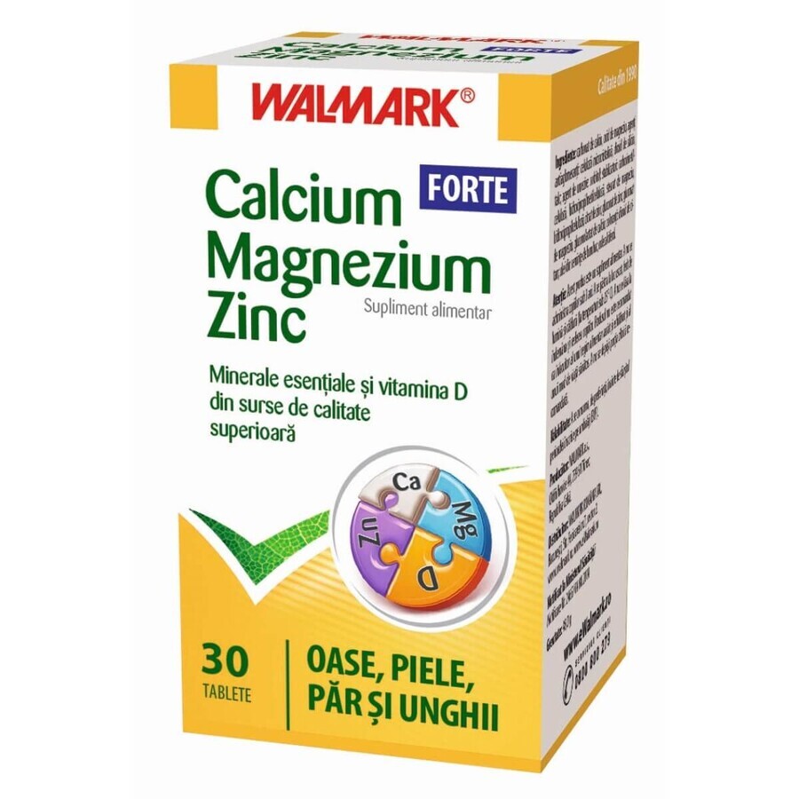 Calcium Magnésium Zinc Forte, 30 comprimés, Walmark