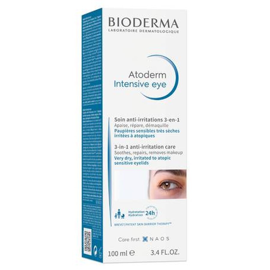 Bioderma Atoderm Intensive Eye 3 in 1 Soin quotidien pour les paupières irritées, 100 ml