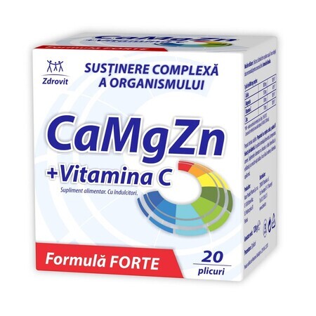 CaMgZn + Vitamine C Forte, 20 sachets, Zdrovit
