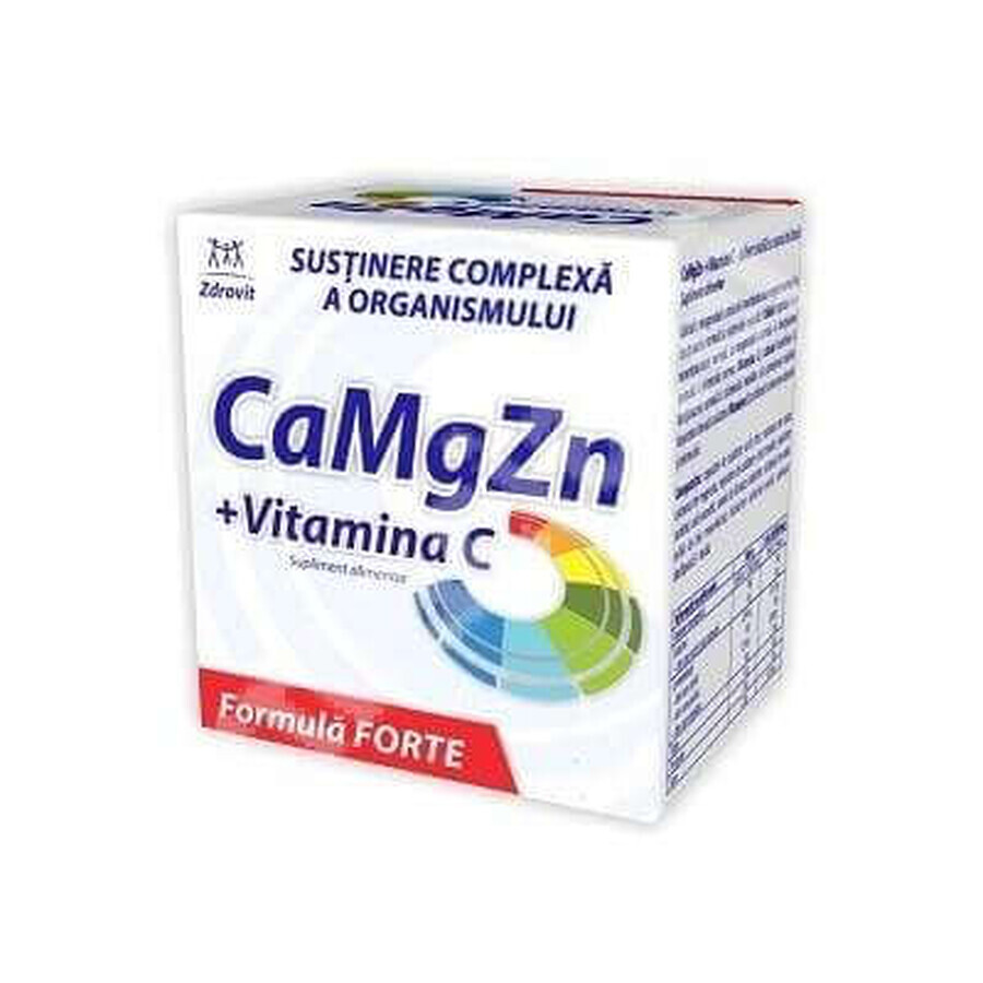 CaMgZn + Vitamina C, 60 plicuri, Zdrovit