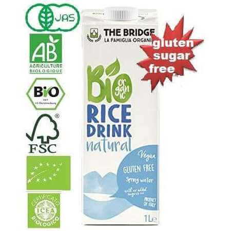 Lait végétal de riz bio, 1L, The Bridge