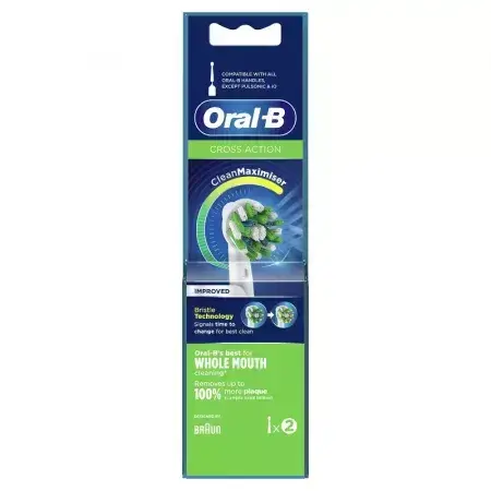 Têtes de rechange pour brosse à dents électrique CrossAction, EB50-4, 2 pièces, Oral-B