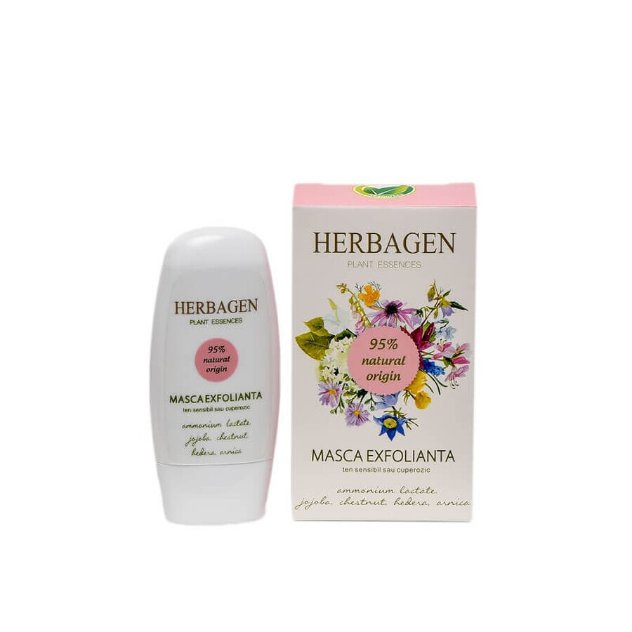 Masque exfoliant pour peaux sensibles ou couperosées Herbagen, 50g, Genmar Cosmetics