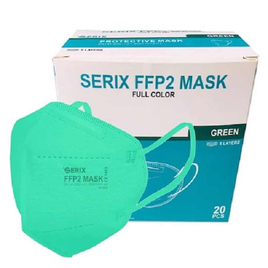 Masques de protection FFP2, vert, 20 pièces, Serix