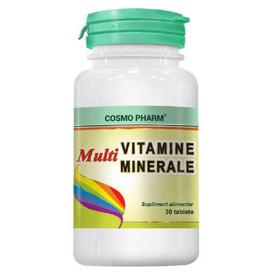 Multivitamine multiminérale, 30 comprimés, Cosmopharm
