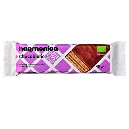 Napolitana bio enrobée de chocolat avec probiotiques, 40 gr, Harmonica