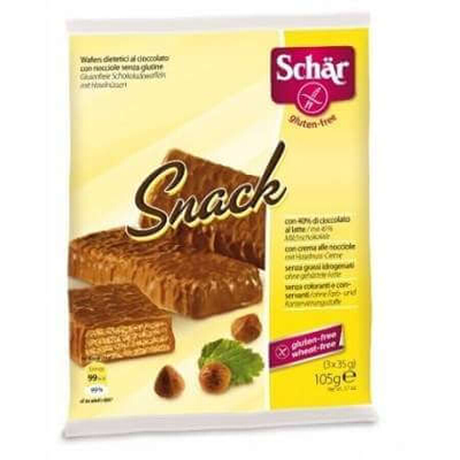 Gaufrettes au chocolat Snack avec crème de noisettes, 105g, Dr.