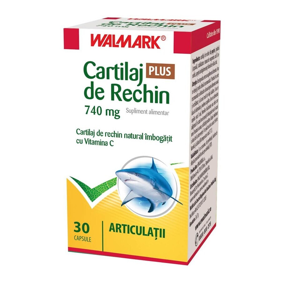 Cartilaj de Rechin Plus 740 mg cu Vitamina C, 30 capsule, Walmark