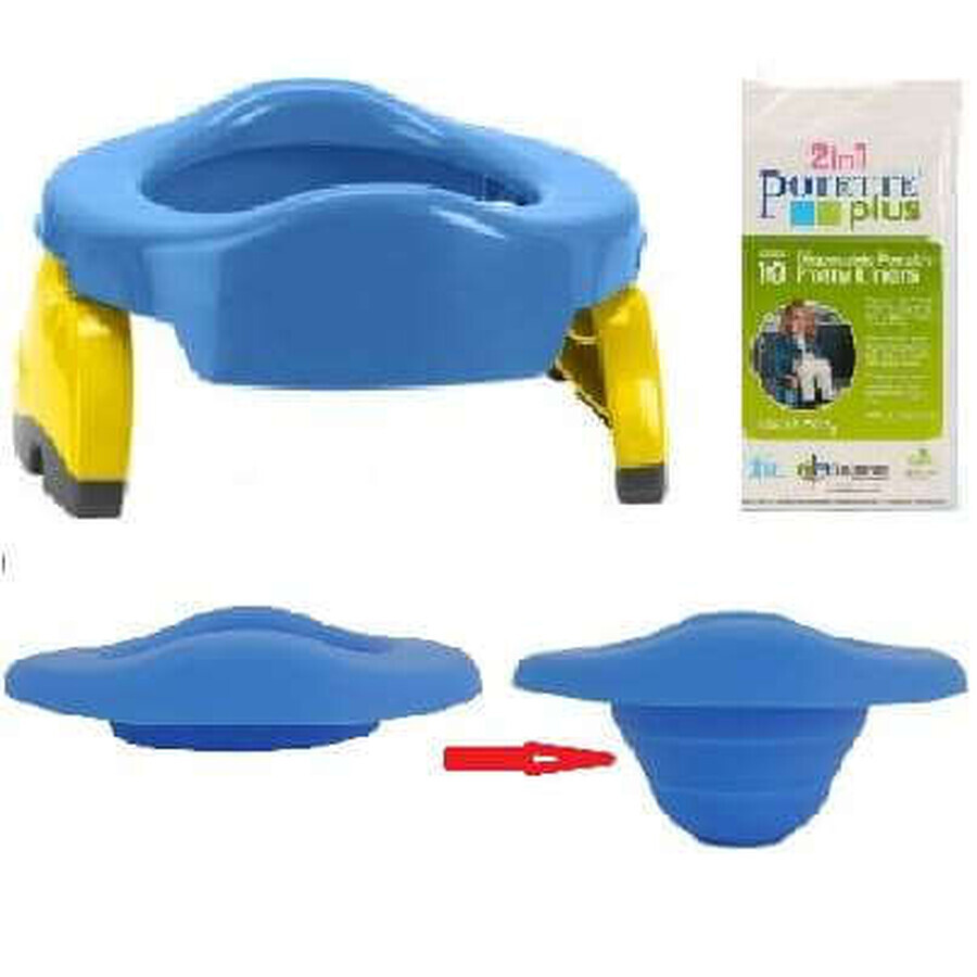 Pot portable Potette Plus 2 en 1, bleu