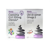Coenzyme Q10 Intensive Package 200mg 30 gélules et Omega 3 Salmon Oil 30 gélules, Alevia