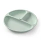 BabyOno, farfurie din silicon cu ventuză, verde, de la 6 luni, 1 buc.