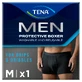 Tena Men Protective Boxer, boxeri reutilizabili pentru incontinență ușoară, negru, mărimea M, 1 buc