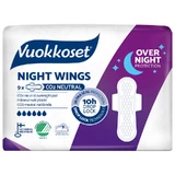 Vuokkoset White, Night Wings sanitary napkins, Night Wings, 9 pieces