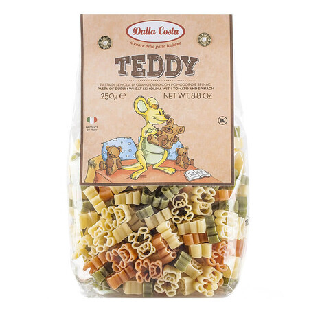 Pâtes de blé dur tricolores Teddy, 250 g, Dalla Costa