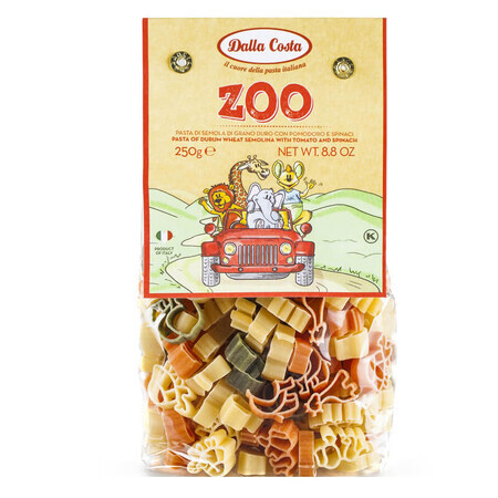 Pâtes de blé dur tricolores Zoo, 250 g, Dalla Costa