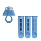 Set Dafi, filtru de sticlă, 3 bucăți + capac de sticlă moale, albastru, 1 buc