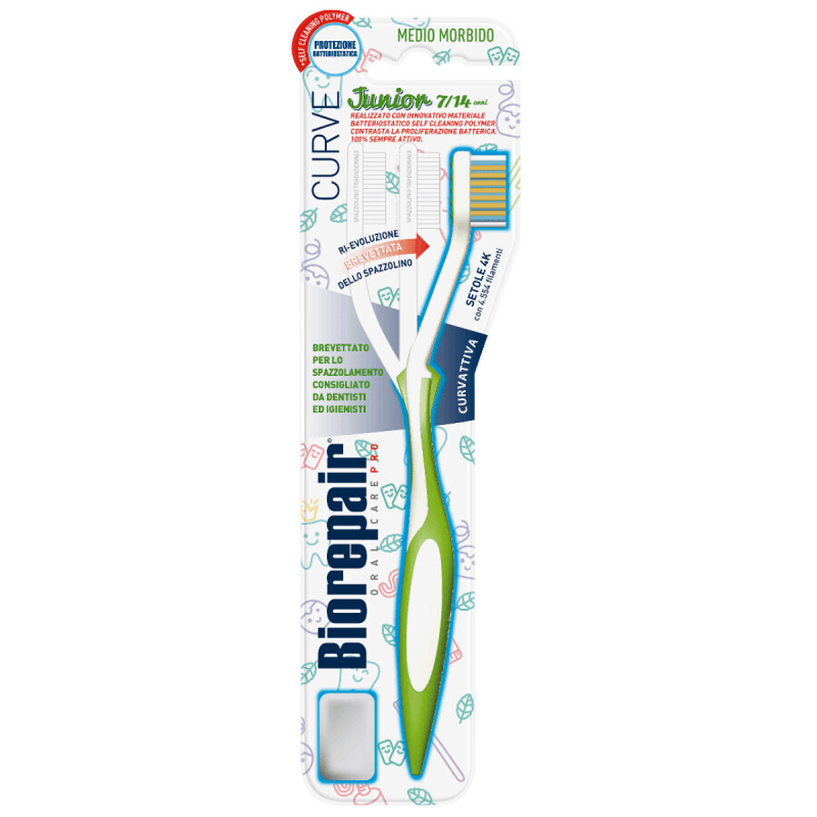 Brosse à dents Biorepair Pro Junior Active Curvature, 6-12 ans, Coswell