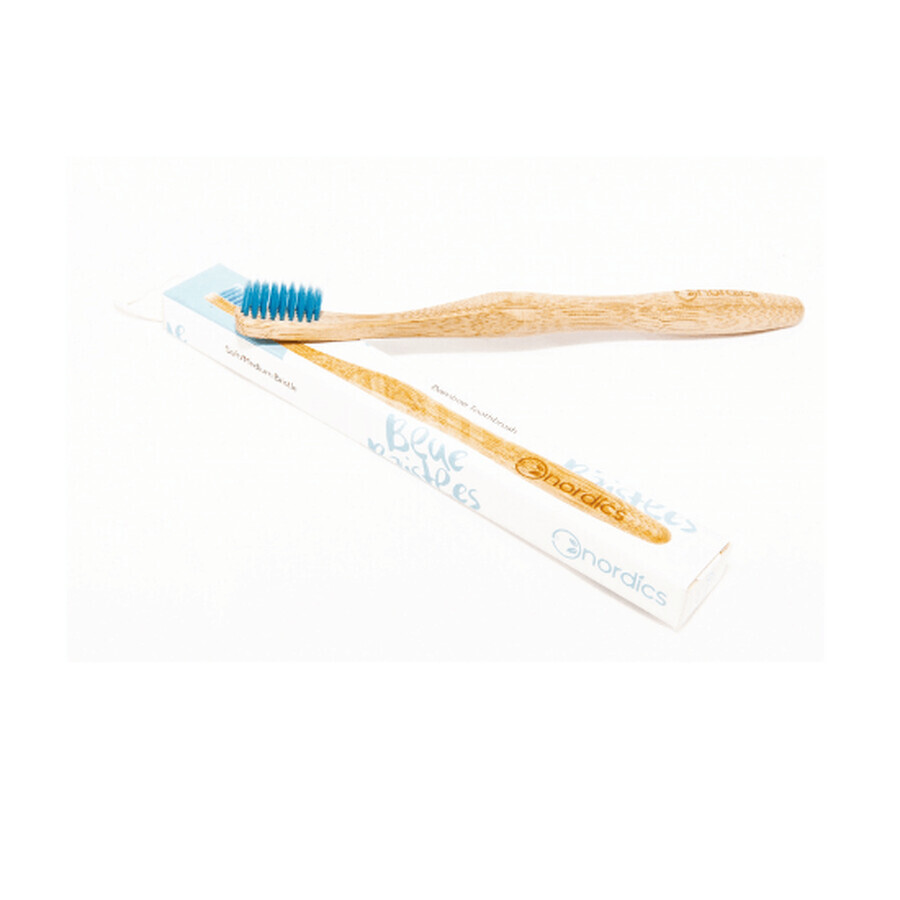 Brosse à dents en bambou bleu pour adultes, Nordics