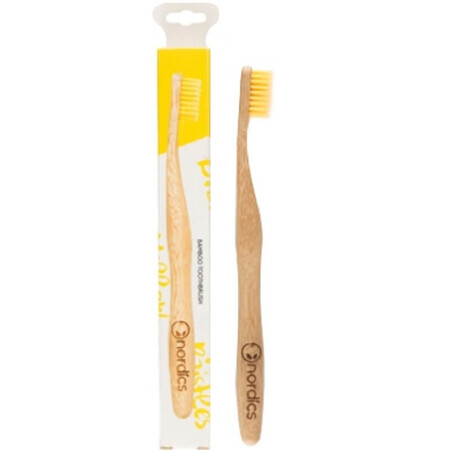 Brosse à dents en bambou jaune pour adultes, Nordics