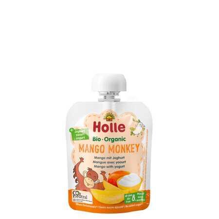 Purea di mango bio con yogurt Mango Monkey, 85g, Holle