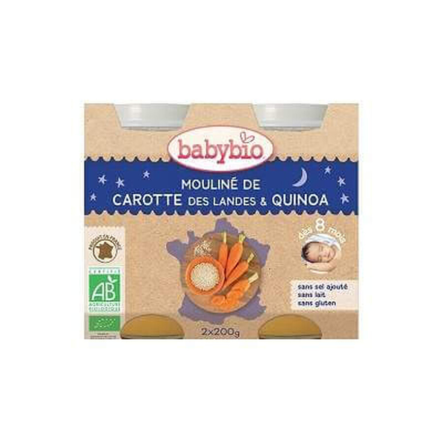 Bio-Karotten-Quinoa-Püree, +8Monate, 2X200g, BabyBio