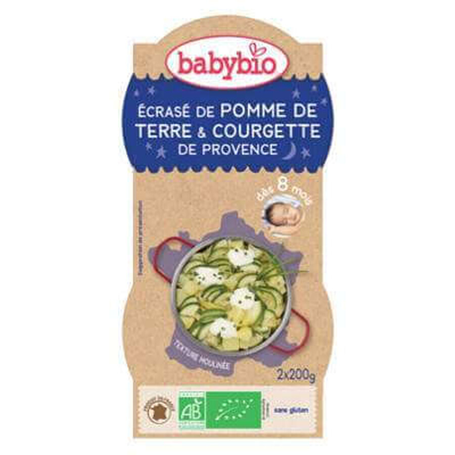 Bio-Kartoffel-Zucchini-Püree, +8Monate, 2X200g, BabyBio