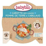 Menu bio Purée de morue avec pommes de terre et carottes, +12 mois, 230g, BabyBio