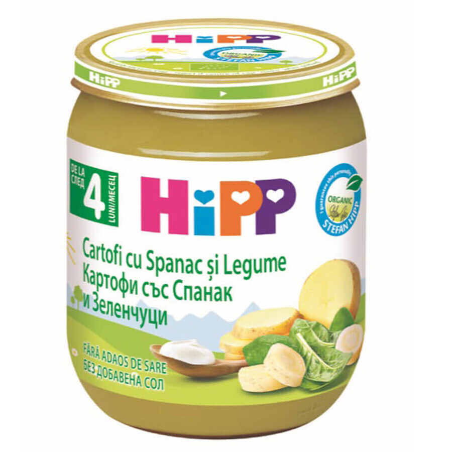 Crème d'épinards et de légumes, +4 mois, 125 g, Hipp