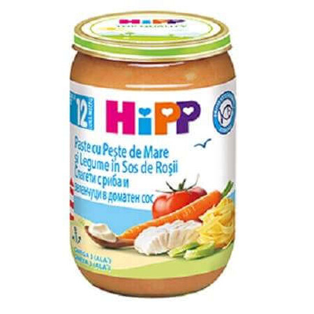 Purée de pâtes au poisson et aux légumes à la sauce tomate, +12 mois, 220 g, Hipp