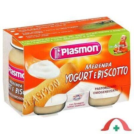 Purée de yaourt avec biscuits, +6 mois, 2x120 g, Plasmon