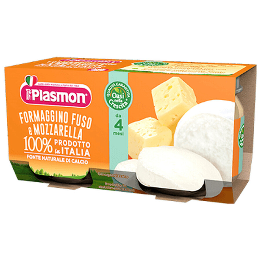 Homogenisierter Käse und Mozzarella-Püree, +4 Monate, 2x 80g, Plasmon