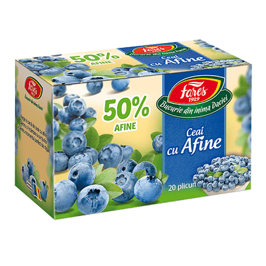 Thé aux myrtilles 50%, 20 sachets, Fares