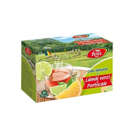 Thé au citron vert et à l'orange, 20 sachets, Fares