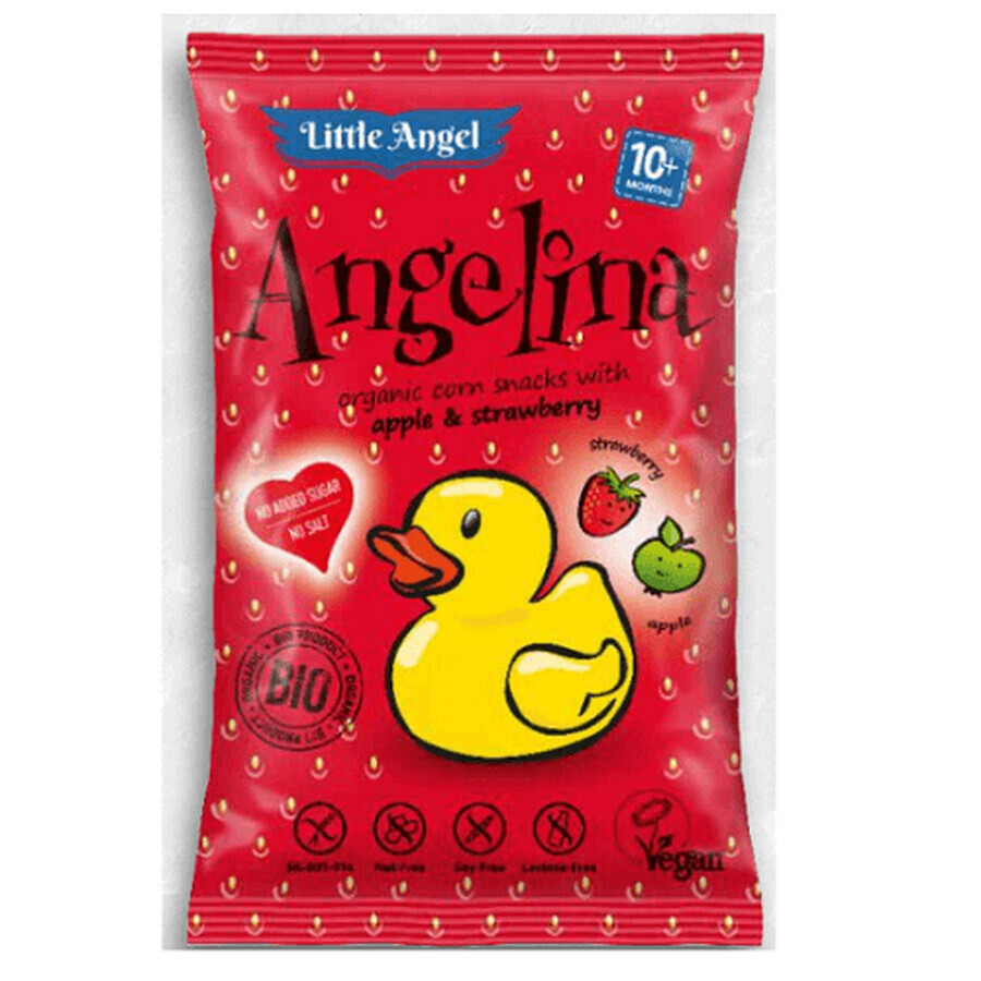 Bignè bio con mela e fragole, +10 mesi, 4x 15g, Little Angel