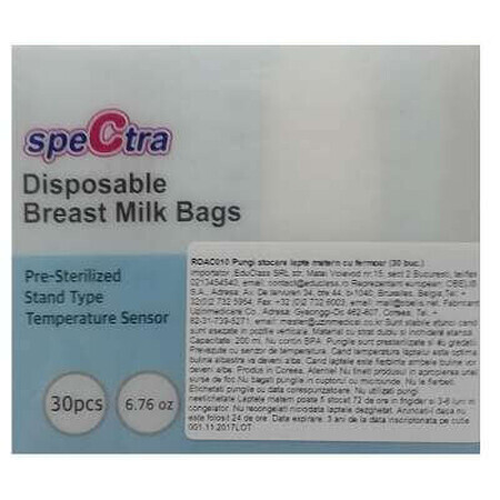 Aufbewahrungsbeutel, für Muttermilch, mit Reißverschluss, 30 Stück, Spectra