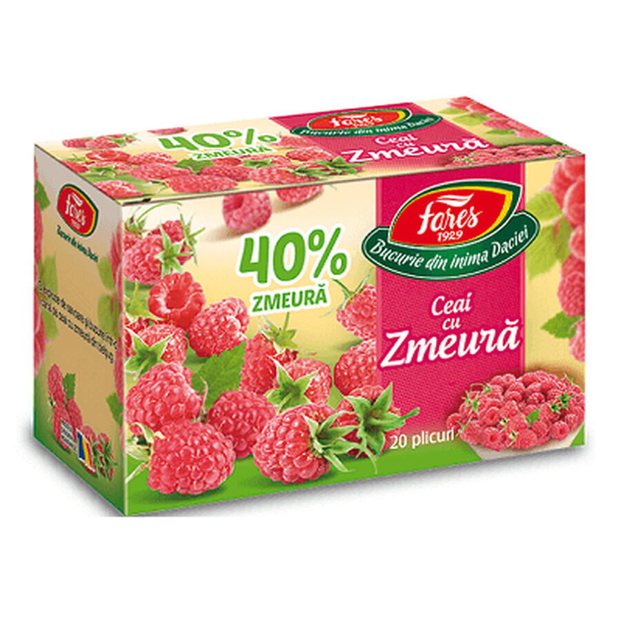 Raspberry tea 40%, 20 sachets, Fares